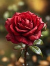 Red roses in realistic macro focus