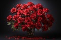 Red roses reflected echoing the sentiment of love, valentine, dating and love proposal image Royalty Free Stock Photo