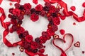 Red roses in shape of heart Royalty Free Stock Photo