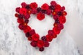 Red roses in shape of heart Royalty Free Stock Photo