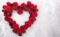 Red roses in shape of heart Royalty Free Stock Photo
