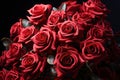 Red roses swirling in dynamic elegance, valentine, dating and love proposal image