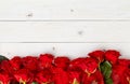 Red roses on table