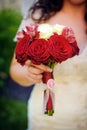 Red roses vintage bouquet