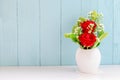 Red roses at white vase Royalty Free Stock Photo