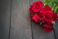 Red roses on wood background,Retro vintage , Royalty Free Stock Photo