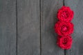 Red roses on wood background,Retro vintage Royalty Free Stock Photo