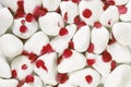 Red rosse petals on white pebbles Royalty Free Stock Photo