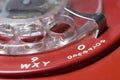 Red rotary telephone