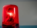 Red rotating beacon. Red flashing light. Warning signal. Royalty Free Stock Photo