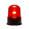 Red Rotating Beacon Light with Glowing Bulb on Black Base flashing Royalty Free Stock Photo