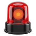 Red Rotating Emergency Beacon Light with Black Base Isolated on White emergency light siren Royalty Free Stock Photo