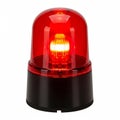 Red Rotating Warning Light with Illuminated Bulb on a White Background red light beacon Royalty Free Stock Photo