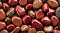 red rough pebbles flat surface texture backgr ai generated Royalty Free Stock Photo