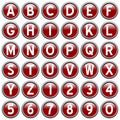 Red Round Alphabet Buttons Royalty Free Stock Photo