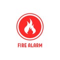 red round badge like fire alarm icon Royalty Free Stock Photo