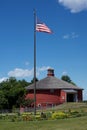 Red Round Barn Front View Royalty Free Stock Photo