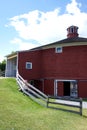 Red Round Barn Side View Royalty Free Stock Photo