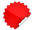 Red round bent sticker or label Royalty Free Stock Photo