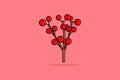 Red round flowers vector icon illustration. Flower icon design concept. Decoration objects, Artificial flower, Red flowers, plant Royalty Free Stock Photo