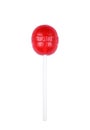 Red round lolipop isolated on white. Sweet candy Royalty Free Stock Photo