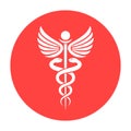 Red round medicine vector symbol Royalty Free Stock Photo