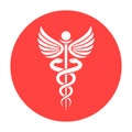 Red round medicine vector symbol