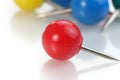 Red round push pin Royalty Free Stock Photo