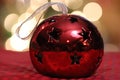 Red round shiny Christmas ornament