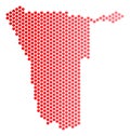 Red Dot Namibia Map Royalty Free Stock Photo