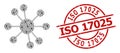 Node Relations Icon Fractal Composition and Distress ISO 17025 Badge Royalty Free Stock Photo