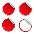 Red Round Stickers