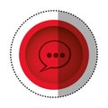 red round symbol chat bubble icon