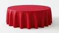 Red round tablecloth on circular table Royalty Free Stock Photo