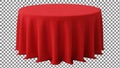 Red round tablecloth on circular table Royalty Free Stock Photo
