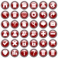 Red Round Web Buttons [1] Royalty Free Stock Photo