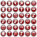 Red Round Web Buttons [2] Royalty Free Stock Photo
