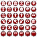 Red Round Web Buttons [4] Royalty Free Stock Photo