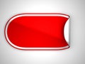 Red rounded bent sticker or label Royalty Free Stock Photo