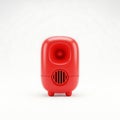 Red rounded object with speaker and feet on white background, simple object Royalty Free Stock Photo
