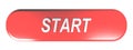 Red rounded rectangle push button START - 3D rendering Royalty Free Stock Photo