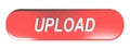 Red rounded rectangle push button UPLOAD - 3D rendering Royalty Free Stock Photo