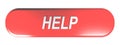 Red rounded rectangle push button HELP - 3D rendering Royalty Free Stock Photo