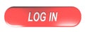 Red rounded rectangle push button to LOG IN - 3D rendering Royalty Free Stock Photo