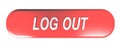 Red rounded rectangle push button to LOG OUT - 3D rendering Royalty Free Stock Photo