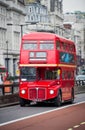 Red Routemaster Double Decker Bus on the street