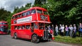Red Routemaster London double decker bus, Imberbus day classic bus service between Warminster and Imber Village in Imber, Wilts Royalty Free Stock Photo