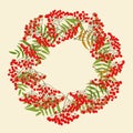 Red rowan wreath