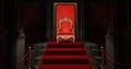 Red royal chair on a red and black background, VIP throne, Red royal throne Royalty Free Stock Photo