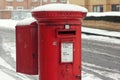 Post Box Snow. Royal Mail Winter Royalty Free Stock Photo